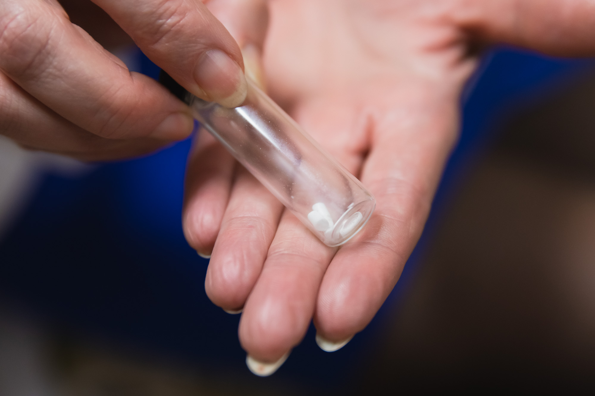 Image of a provider at Exhibit Medical Aesthetics showing what the oral therapy option looks like for hormone replacement therapy in Denville. 